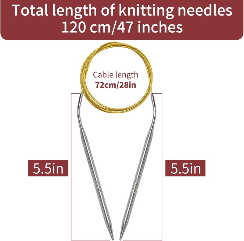 Soosui 6.0 mm Circular Knitting Needles US10 |47 inches/120 cm | for Beginners Knitting Shawls, Scarves, Blankets and Other Large Projects! - Image 2